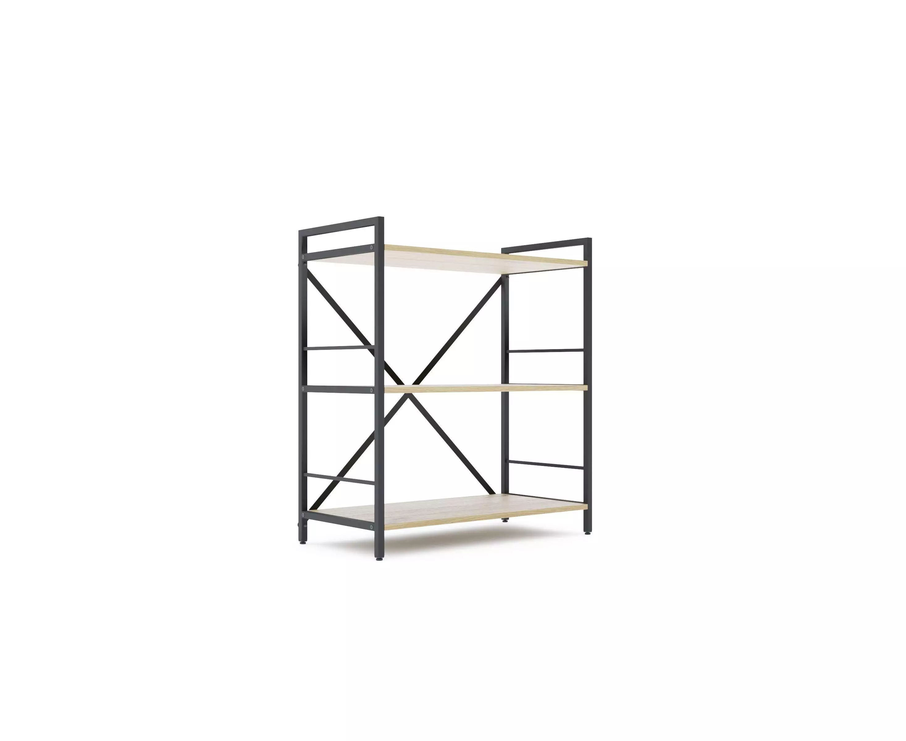 Мебель - Книжный стеллаж Nex Loft 900×800×400 мм, 3 полки ЛДСП, Anthracite/Oak Artisan