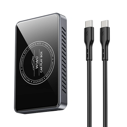 Беспроводной адаптер CarPlay & Android Auto WiWU Wi-CP004 Чёрный – Умная коробка 2-в-1 с HDMI OUT, 5G WiFi и App Store! [1]