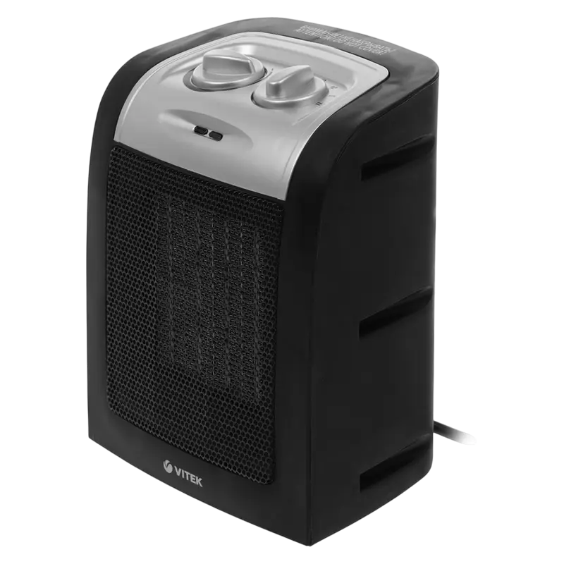 Климатизация - Тепловентилятор VITEK VT-2067 1800 Вт Чёрный/Серебристый – Быстрый и безопасный обогрев для помещения 15 м²!