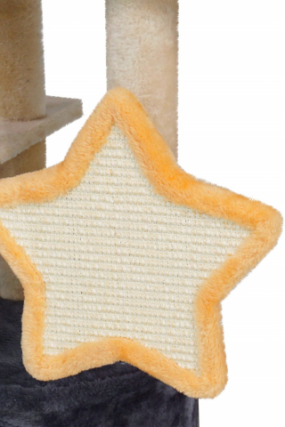 Игровой комплекс для кошек Jumi с платформой, лежанкой и игрушкой, 165x40x92 см, бежевый [4]