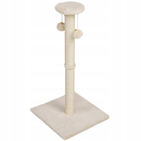 Ansamblu de joaca pentru pisici, Jumi, cu platforma, culcus, cu jucarie, 81x40x40 cm, Bej [1]
