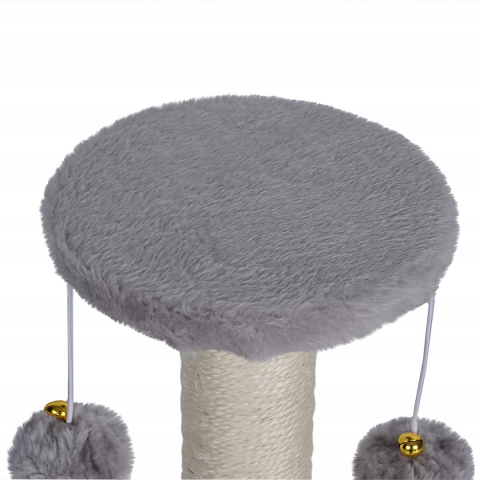 Ansamblu de joaca pentru pisici, Jumi, cu platforma, culcus, cu jucarie, 81x40x40 cm, Gri [6]