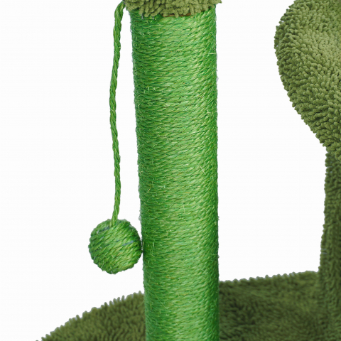 Ansamblu de joaca pentru pisici, Jumi, model cactus, cu platforma, culcus, 70x42x68 cm, Verde [2]