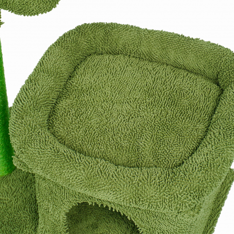 Ansamblu de joaca pentru pisici, Jumi, model cactus, cu platforma, culcus, 70x42x68 cm, Verde [1]