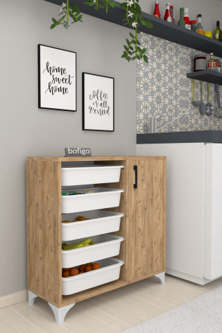 Ansambluri depozitare - Стеллаж с 5 отделениями Kayra Nex Home, 77x30x77 см, дуб — практичное решение для хранения