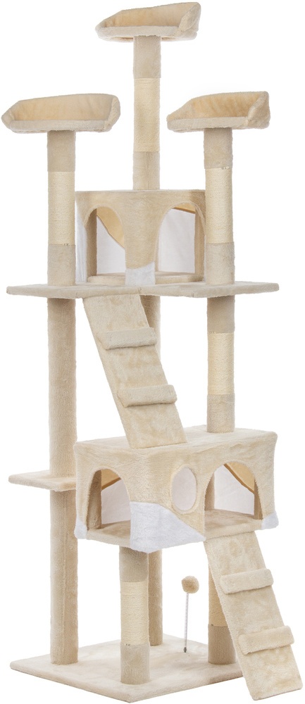 Produse pentru animale - Ansamblu pentru pisici FunFit 1953 XXL, 170 cm, Bej – loc de joacă, odihnă și cățărat