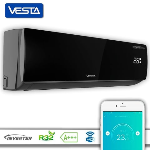 Aparate de aer conditionat - Aparat de aer condiționat Inverter Seria SMART Black, R32, A+++, -20°C, Wi-Fi Inclus, Negru