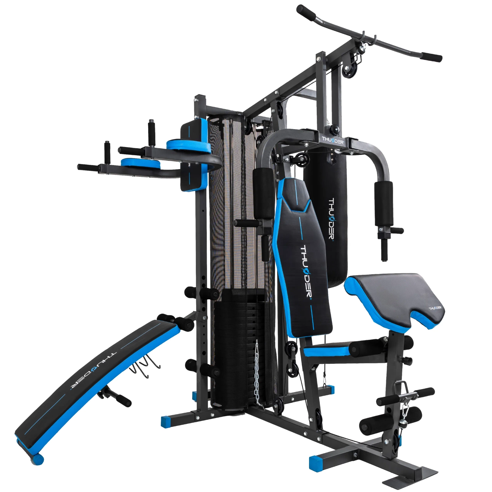 Bănci fitness - Aparat de exerciții THUNDER PUNCH – Multifuncțional 3-în-1 cu sac de box integrat pentru antrenamente complete acasă!