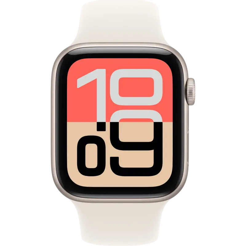 Ceasuri inteligente - Apple Watch SE 3 40mm, carcasă aluminiu, brățară sport Starlight S/M, GPS, Starlight