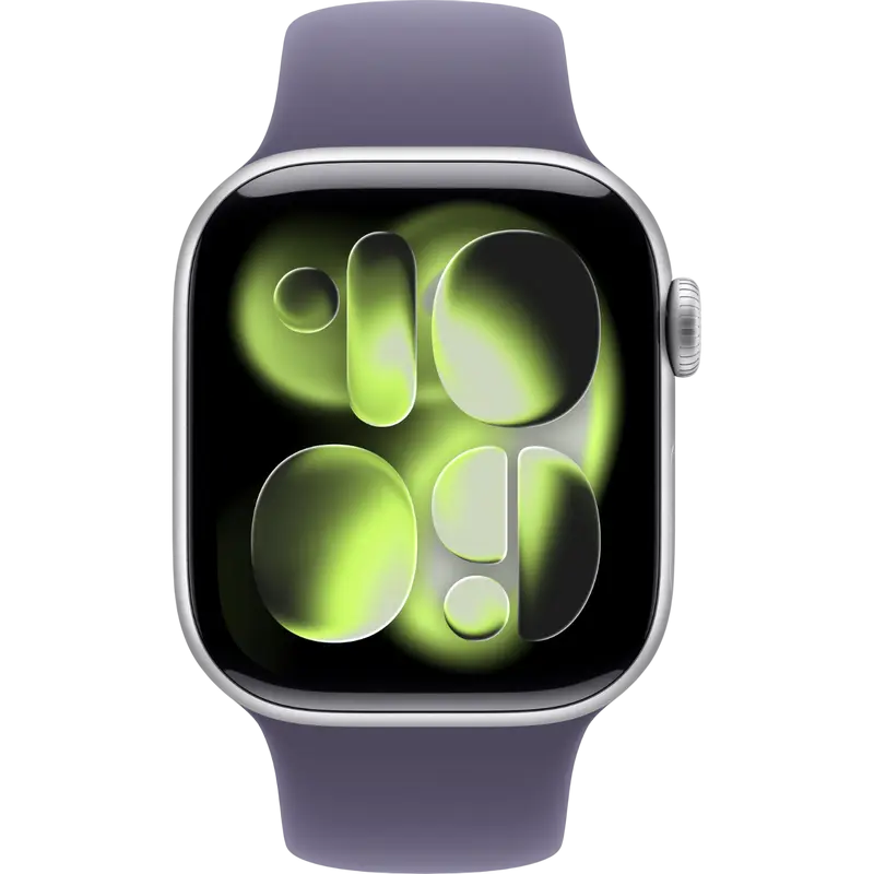 Ceasuri inteligente - Apple Watch Series 11 GPS, 42mm, carcasă argintie, brățară sport Purple Fog S/M