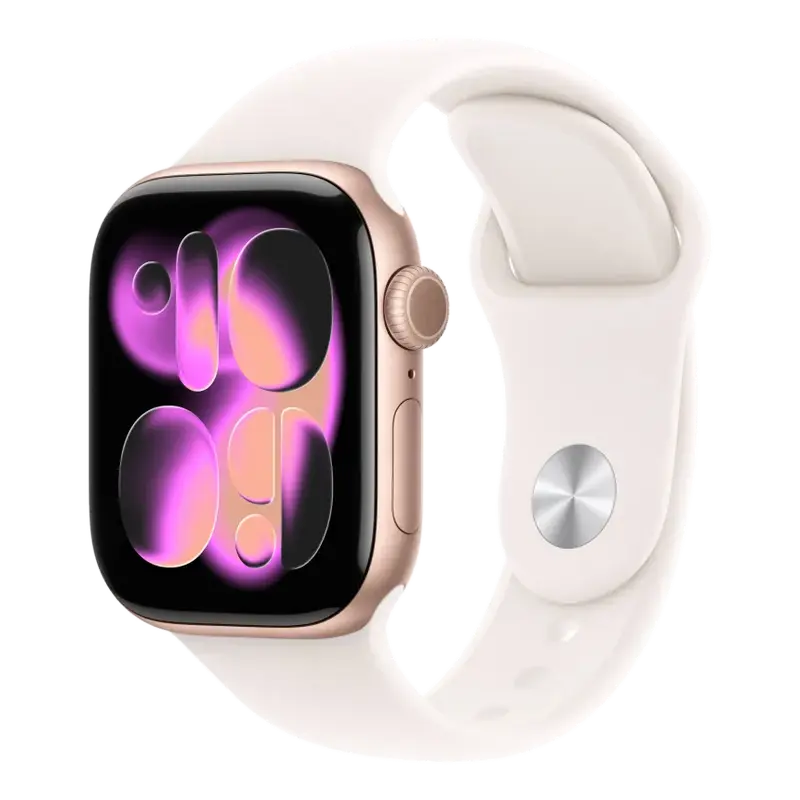 Apple Watch Series 11 GPS, 42mm, carcasă Rose Gold, brățară sport Light Blush S/M [1]