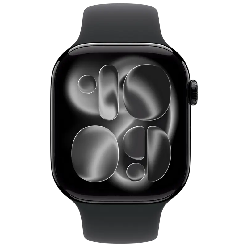 Ceasuri inteligente - Apple Watch Series 11 GPS, 46mm, carcasă Jet Black, brățară sport neagră M/L