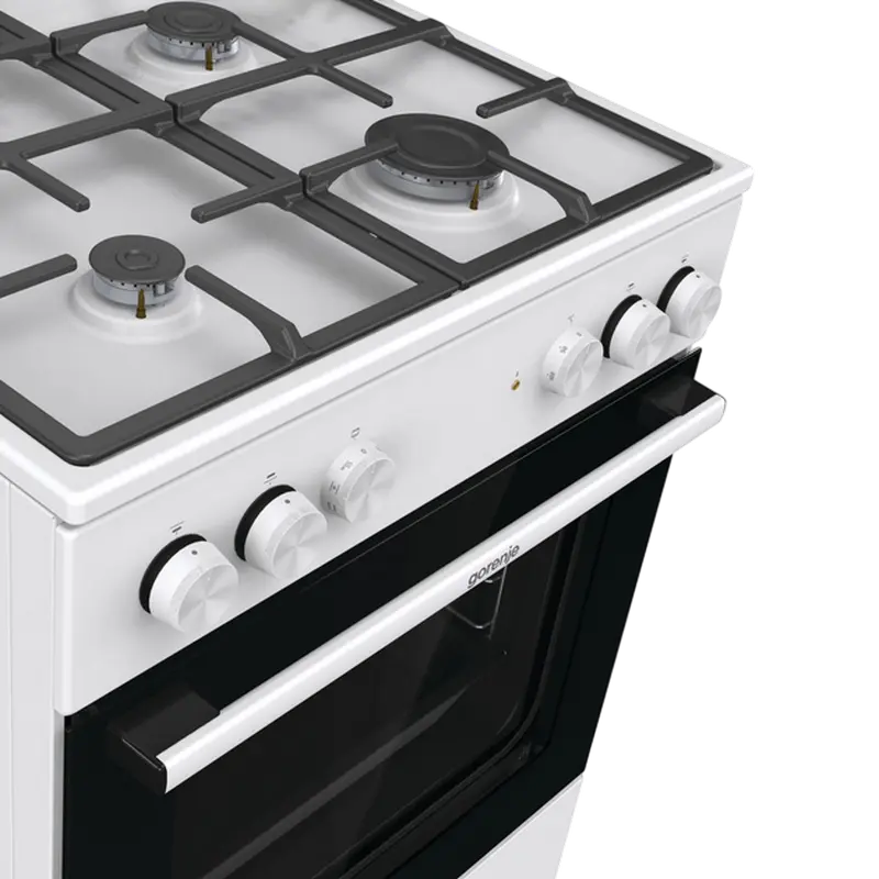 Aragaz Mixt Gorenje GK6A40WFFM, Plită pe Gaz, Cuptor Electric 71L, Grătare Fontă, Alb [5]