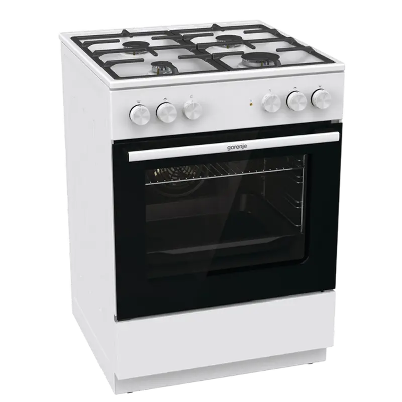 Aragazuri pe gaz - Aragaz Mixt Gorenje GK6A40WFFM, Plită pe Gaz, Cuptor Electric 71L, Grătare Fontă, Alb