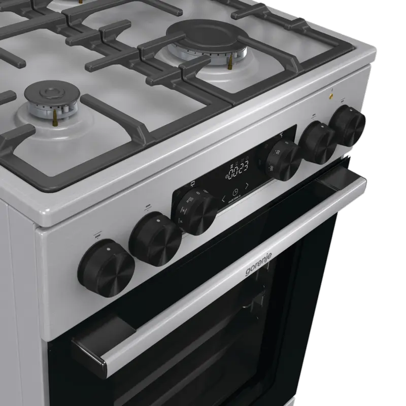 Комбинированная плита Gorenje GKS5C71XF (4 Газовые конфорки, Электрическая духовка ExtraSpace 70 л, Телескопические направляющие, AquaClean, Нержавеющая сталь) [5]