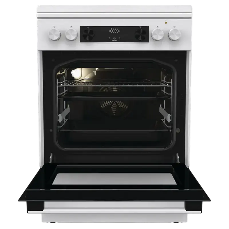 Комбинированная плита Gorenje GKS6C71WA (4 Газовые конфорки, WOK, Электрическая духовка ExtraSpace 71 л, Телескопические направляющие, AquaClean, Белая) [2]