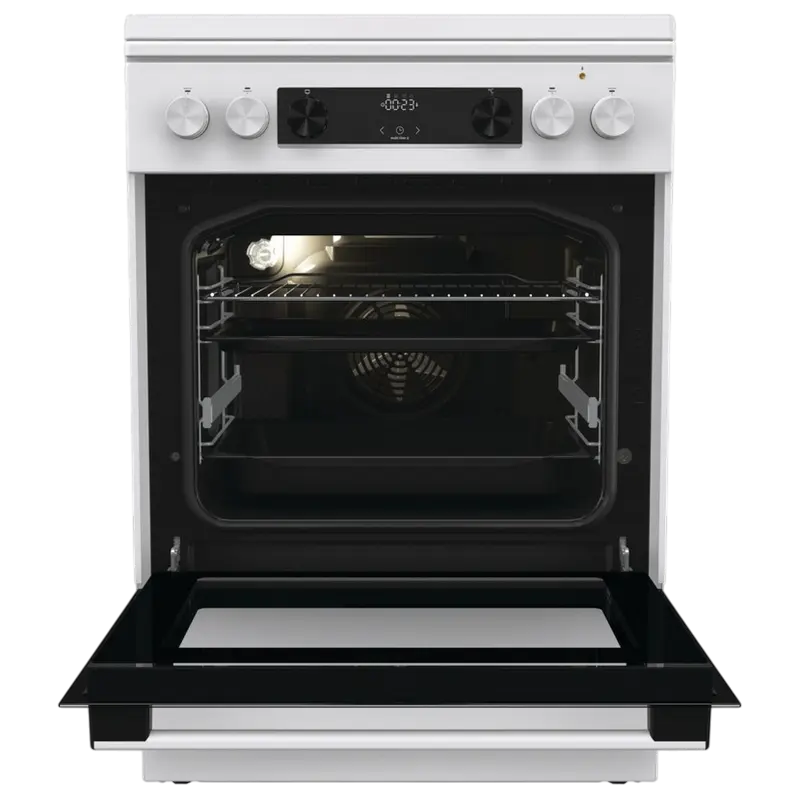 Aragaz Mixt Gorenje GKS6C71WF, Plită gaz, Cuptor electric 71 l, Convecție, AirFry, Ghidaje telescopice (Alb) [2]