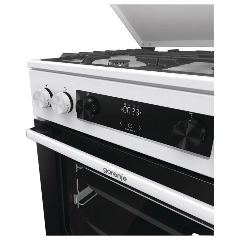 Aragaz Mixt Gorenje GKS6C71WF, Plită gaz, Cuptor electric 71 l, Convecție, AirFry, Ghidaje telescopice (Alb) [8]