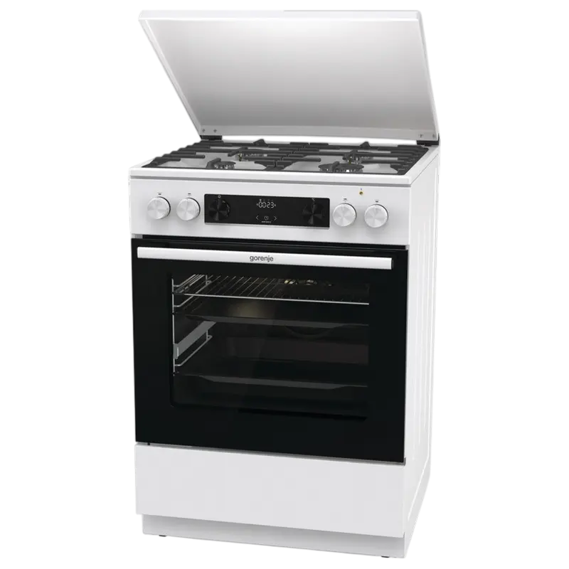 Aragaz Mixt Gorenje GKS6C71WF, Plită gaz, Cuptor electric 71 l, Convecție, AirFry, Ghidaje telescopice (Alb) [4]
