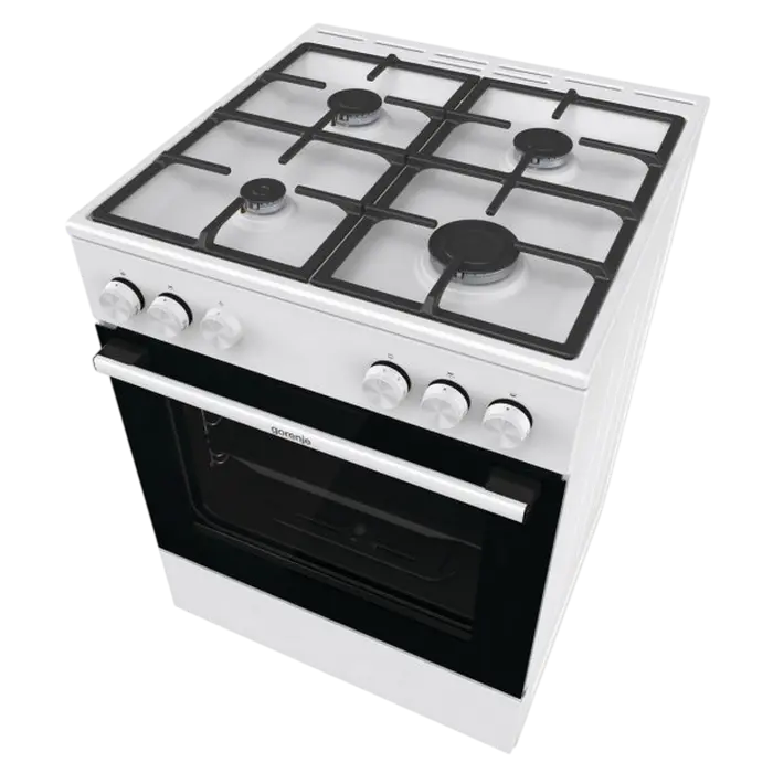 Aragaz pe gaz Gorenje GG6A10WFFM, Cuptor pe Gaz 72L, Grătare Fontă, Clasa A, Alb [9]