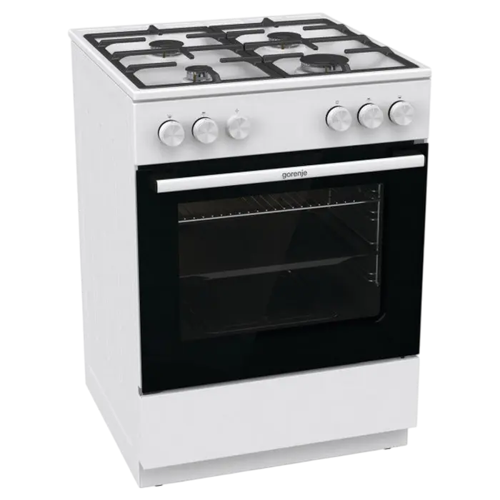 Aragaz pe gaz Gorenje GG6A10WFFM, Cuptor pe Gaz 72L, Grătare Fontă, Clasa A, Alb [3]