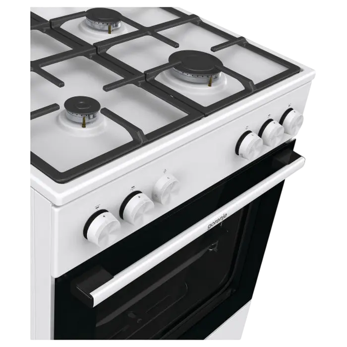 Aragaz pe gaz Gorenje GG6A10WFFM, Cuptor pe Gaz 72L, Grătare Fontă, Clasa A, Alb [1]