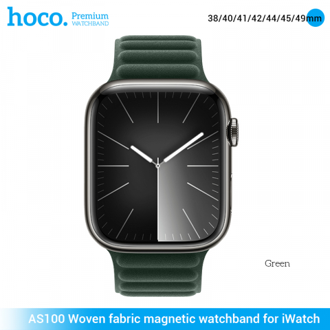 Electronice - AS100 Brățară magnetică din material textil țesut pentru iWatch (38/40/41 mm), verde