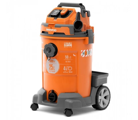 Aspiratoare universale - Aspirator industrial DAEWOO DAVC 2500SD (1200 W, 175 mbar, Cuvă 25 L, Uscat/Umed, Filtru HEPA, Priză pentru scule)