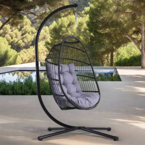 Подвесные кресла - Подвесные качели-кокон JAMIE Black – эргономичный релакс премиум-класса