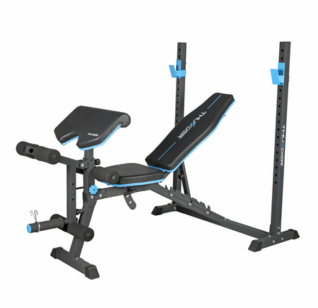 Bănci fitness - Многофункциональная силовая скамья THUNDER CROUL – Прочная рама и встроенные стойки