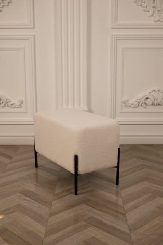 Пуфы и банкетки - Банкетка Nex Home Teddy, металлические ножки, 63x34x42 см, 51 Светло-бежевый