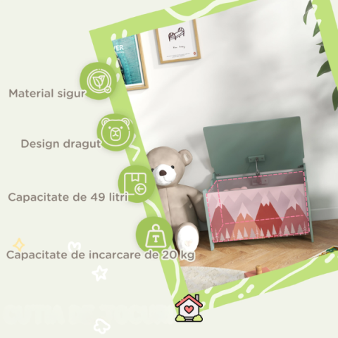 Băncuță cu spațiu de depozitare U-Grow „Green Forest” – Organizare și joacă [2]