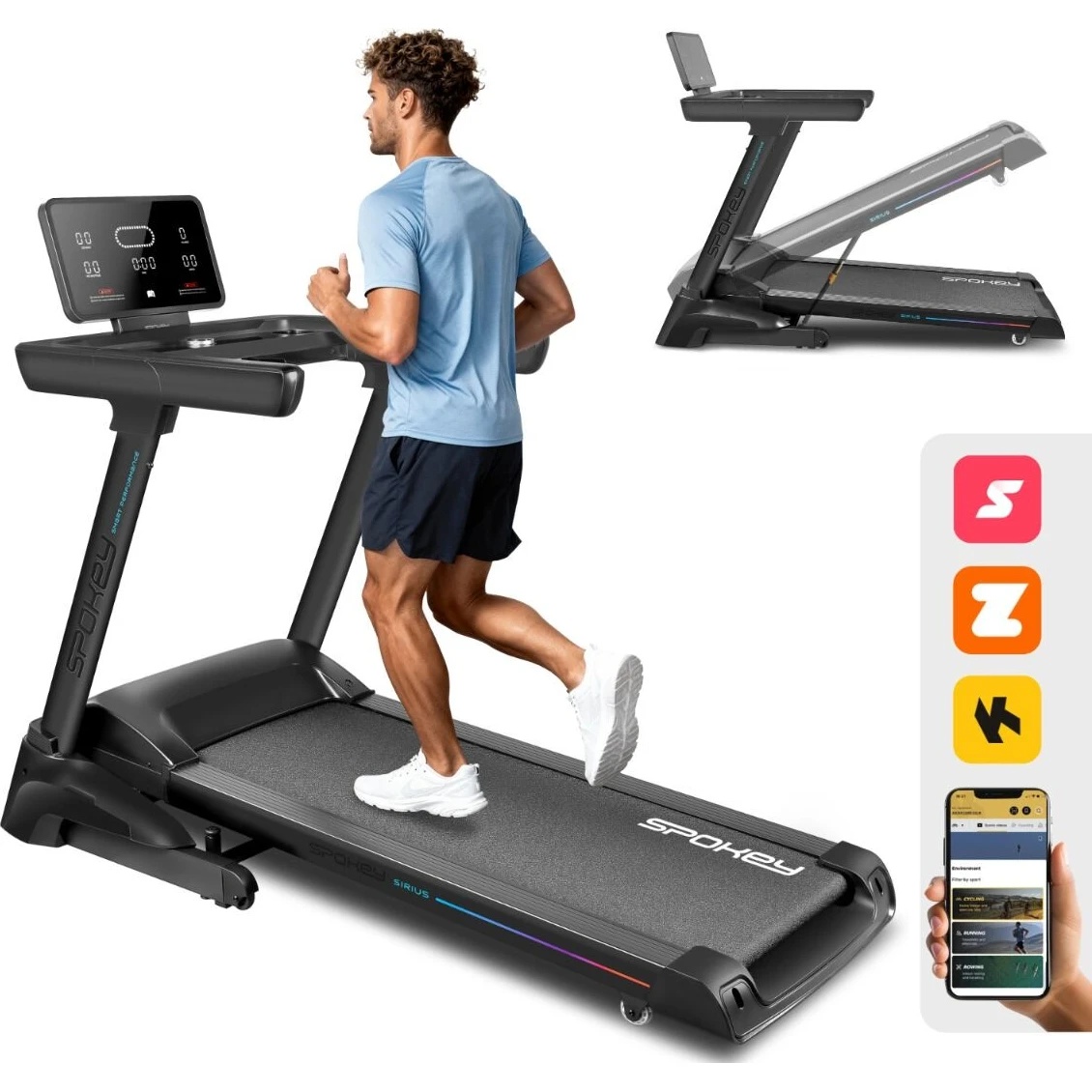 Bandă de alergare electrică Spokey Sirius – fitness profesional acasă [1]