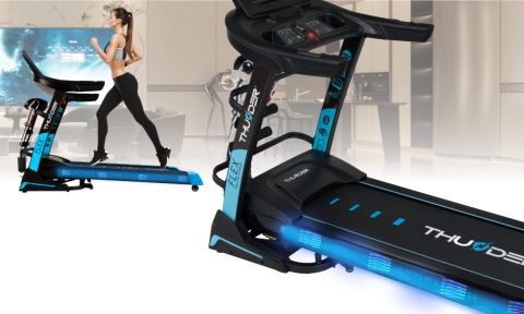 Banda de alergare electrica THUNDER FLEX-DS, WiFi, Viteza maxima 20km/h, maxima suportata 180kg, Black [6]