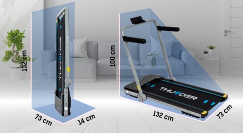 Banda de alergare electrica THUNDER IMPACT, Bluetooth, viteza maxima 12km/h, maxima suportata 130kg, Silver [6]