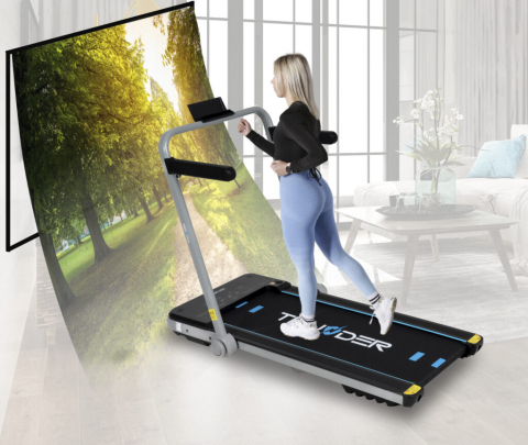Banda de alergare electrica THUNDER IMPACT, Bluetooth, viteza maxima 12km/h, maxima suportata 130kg, Silver [1]