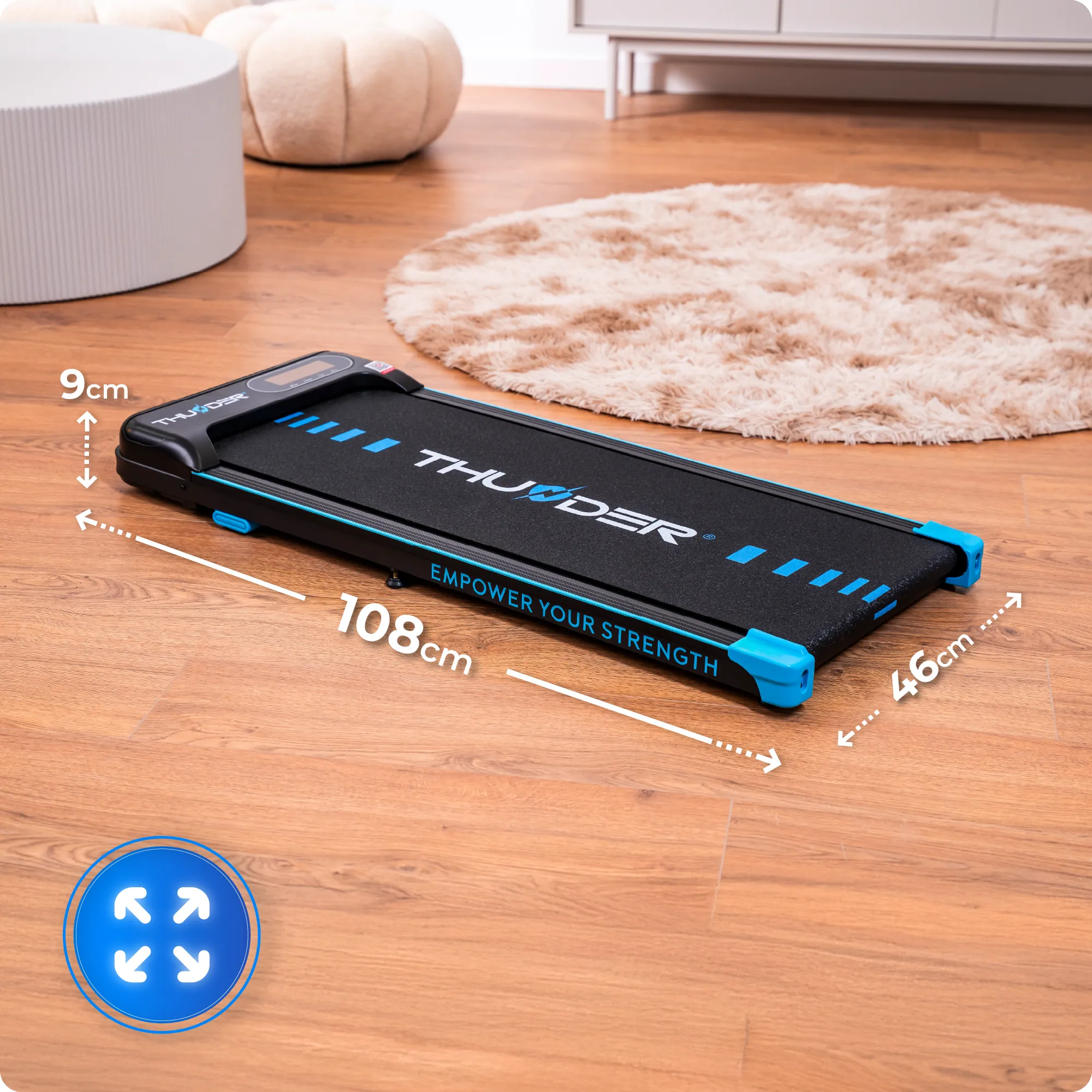 Беговая дорожка электрическая THUNDER®️ KINDI-BLACK – компактный, функциональный и стильный тренажёр [4]