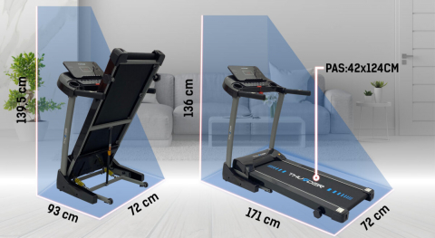 Banda de alergare electrica THUNDER NETO, Viteza maxima 18km/h, maxima suportata 120kg, Black [2]