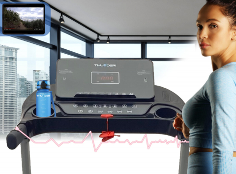 Banda de alergare electrica THUNDER NETO, Viteza maxima 18km/h, maxima suportata 120kg, Black [6]