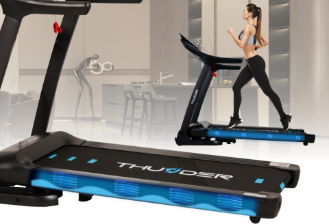 Banda de alergare electrica THUNDER PHENOM-S, Viteza maxima 18km/h, maxima suportata 160kg, Black [4]