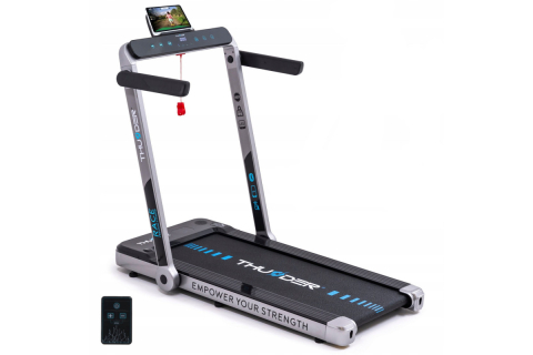 Benzi de alergat - Banda de alergare electrică THUNDER RACE-SILVER – Fitness puternic acasă până la 14 kmh cu sarcină maximă 130 kg!