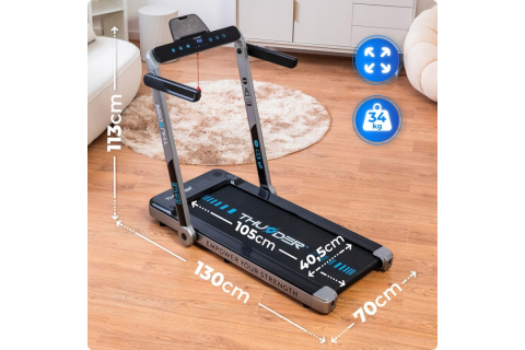 Banda de alergare electrică THUNDER RACE-SILVER – Fitness puternic acasă până la 14 kmh cu sarcină maximă 130 kg! [13]