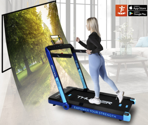 Banda de alergare electrica THUNDER RACE, Viteza maxima 14km/h, maxima suportata 130kg, Blue [3]