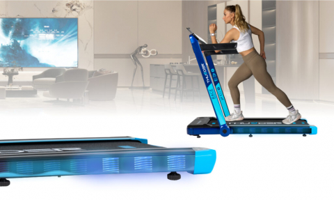 Banda de alergare electrica THUNDER RACE, Viteza maxima 14km/h, maxima suportata 130kg, Blue [6]