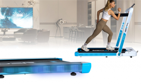 Banda de alergare electrica THUNDER RACE, Viteza maxima 14km/h, maxima suportata 130kg, White [7]
