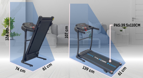 Banda de alergare electrica THUNDER TS-G8000, Bluetooth, viteza maxima 10km/h, maxima suportata 90kg, 12 programe presetate [1]