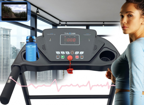 Banda de alergare electrica THUNDER TS-G8000, Bluetooth, viteza maxima 10km/h, maxima suportata 90kg, 12 programe presetate [3]