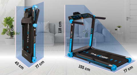Banda de alergare electrica THUNDER ULTRA, Viteza maxima 16km/h, maxima suportata 160kg, Black [7]