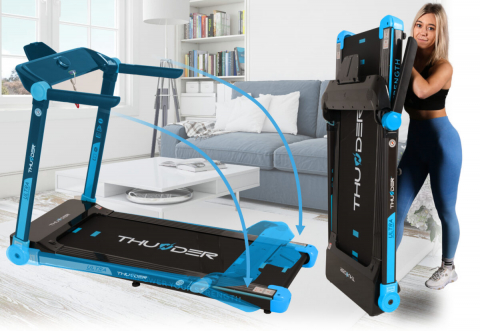 Banda de alergare electrica THUNDER ULTRA, Viteza maxima 16km/h, maxima suportata 160kg, Black [5]