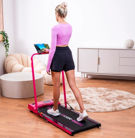 Беговая дорожка электрическая THUNDER VIVA Розовая – Умный фитнес и компактность для комфорта дома! [2]